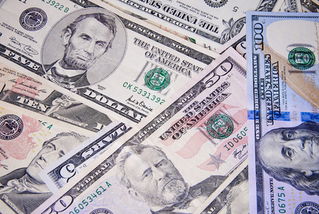 Background from dollars of different advantage