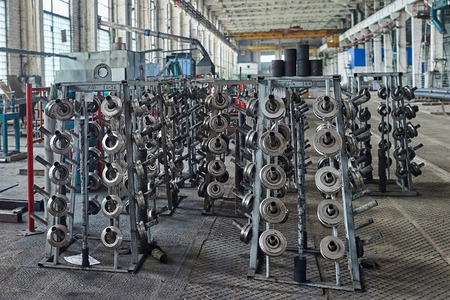 Rolling forming rolls metal works on manufacture of pipesの写真素材