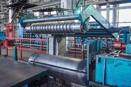 machine for slitting steel sheetの写真素材