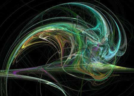 Fractal. Abstract background element. Glowing lines and halftone effectsの写真素材