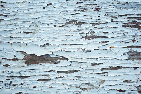 Wooden surface texture with cracked white color paint for background.の写真素材