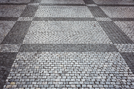 Background of sett. Cobblestone pavement. Texture.の写真素材