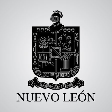 Silhouette of of Nuevo Leon/Nuevo LeÃ³n Coat of Arms. Mexican State. Vector illustrationのイラスト素材