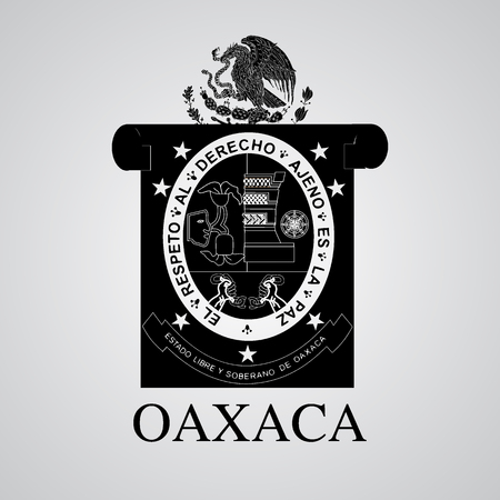 Silhouette of Oaxaca Coat of Arms. Mexican State. Vector illustrationのイラスト素材