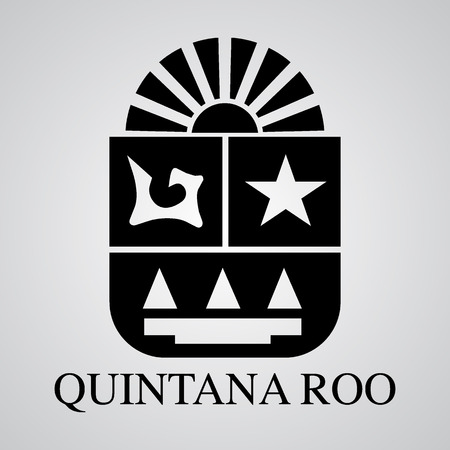 Silhouette of Quintana Roo Coat of Arms. Mexican State. Vector illustrationのイラスト素材