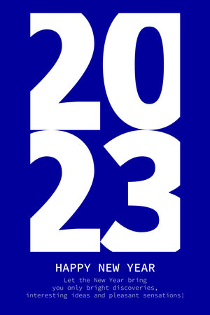 Cover design of 2023 happy new year. strong typography. Colorful and easy to remember. Happy new year 2023 design poster.のイラスト素材