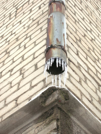 Icicles on pipe          