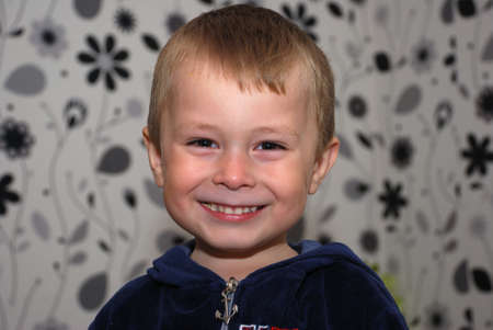 funny smiling boyの写真素材