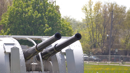 Retired twin cannon gun