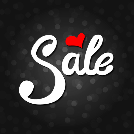 Vector black lettering inscription sale on a black background. Hand drawn text. Big. Mega. Vector white black abstract background with circles of different size.のイラスト素材