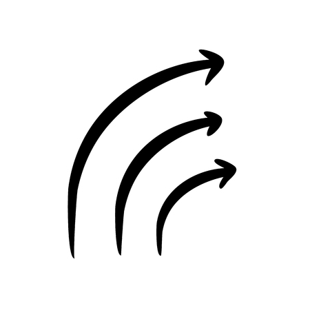 Set of vector arrows of different shapes on a white background.のイラスト素材