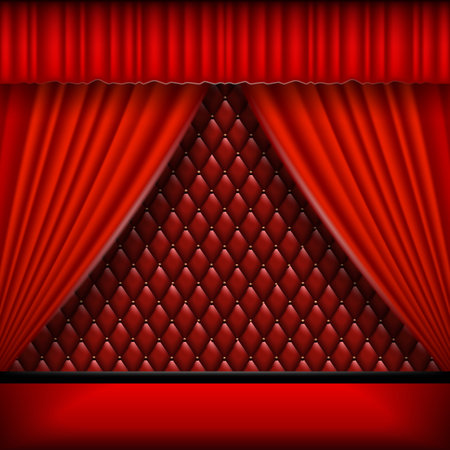 Scene with red curtainsのイラスト素材