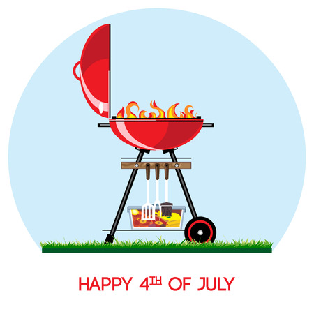 BBQ fire placeのイラスト素材