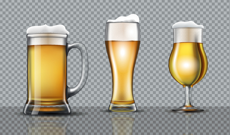 Full beer glasses mockupのイラスト素材