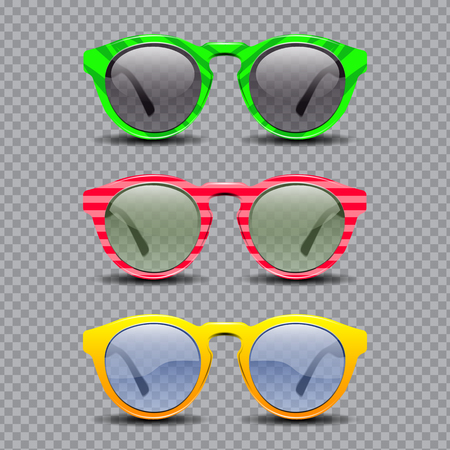 Set of Lady`s Sun Glasses. Layered and editableのイラスト素材