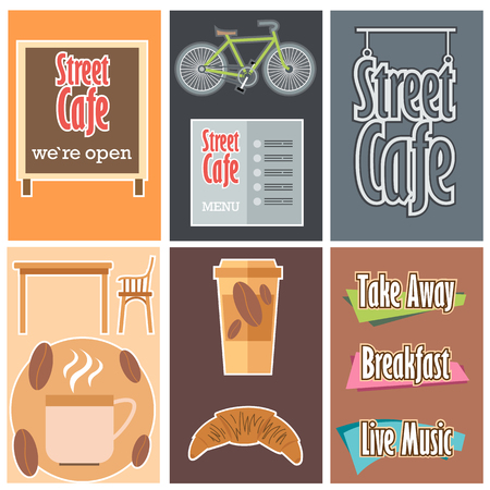 Set of Street Boards. Layered and editableのイラスト素材