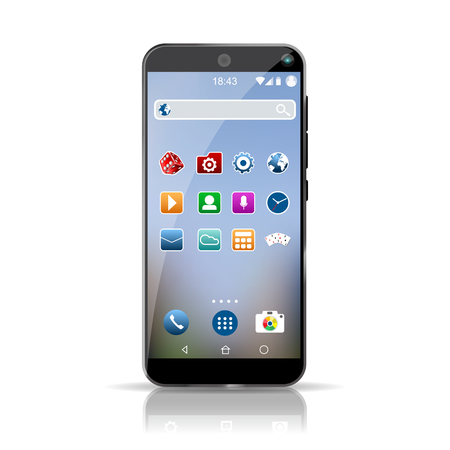 Smartphone with icons. High resolution vectorのイラスト素材