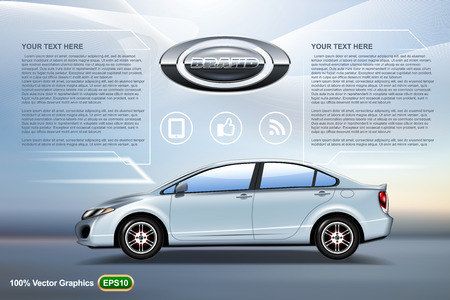 Car template EPS 10 Vector graphics. Layered and editable.のイラスト素材