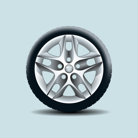 Car wheel isolated on clear background. Vector illustrationのイラスト素材