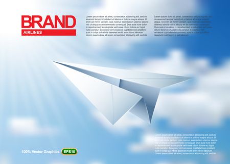 Origami Airplane. High resolution vectorのイラスト素材