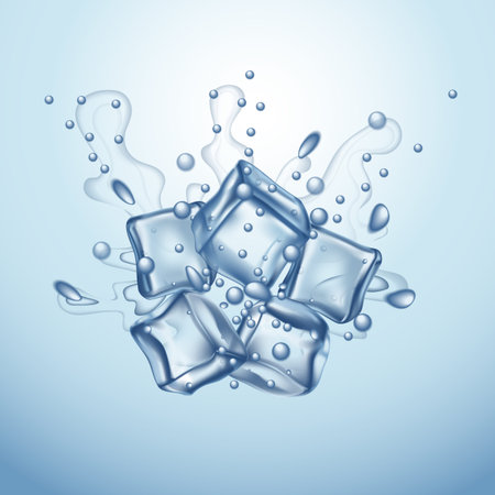 Ice cubes.  Layered and editableのイラスト素材