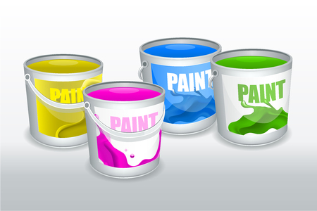 Four cans of paintのイラスト素材