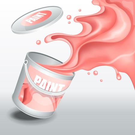 Splash Rose paint. Realistic 3D imageのイラスト素材