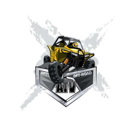Off-Road ATV Buggy Logo, Extremeのイラスト素材