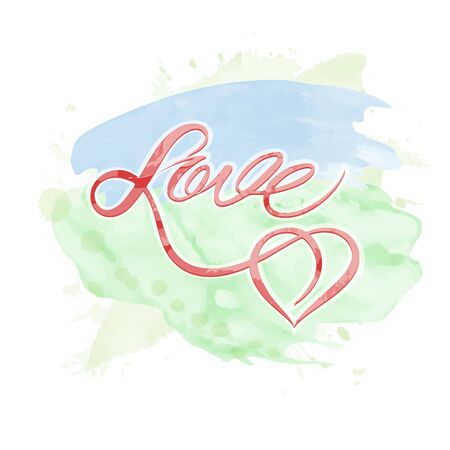 Watercolor abstract background with a caalligraphic inscriptionのイラスト素材