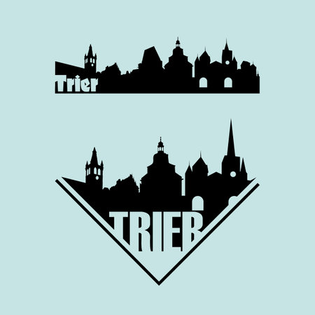 Skylines of the tourist town of Trier in Germany.のイラスト素材