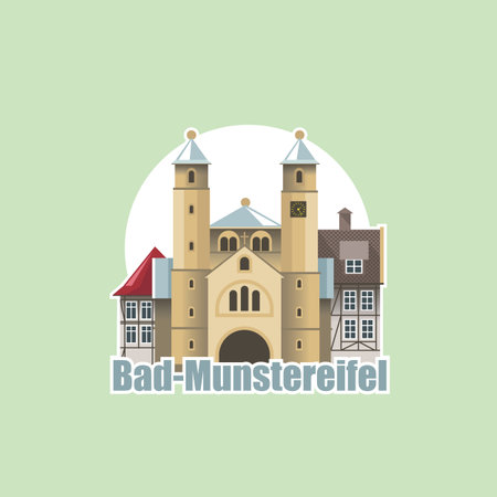 Skyline Bad Munstereifel is an old town in western Germany.のイラスト素材