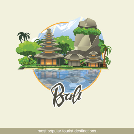 Bali Islands are one of the most visited places in the worldのイラスト素材