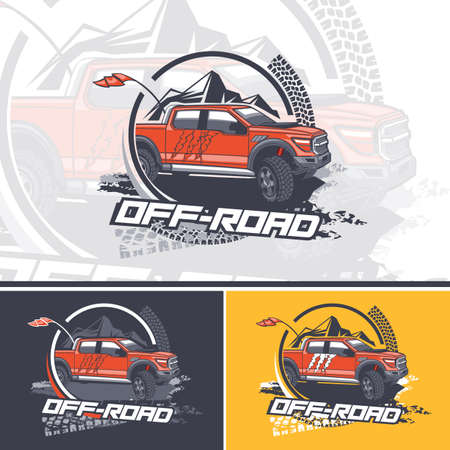 Logo for a team of off-road drivers in three versions. Open to changeのイラスト素材