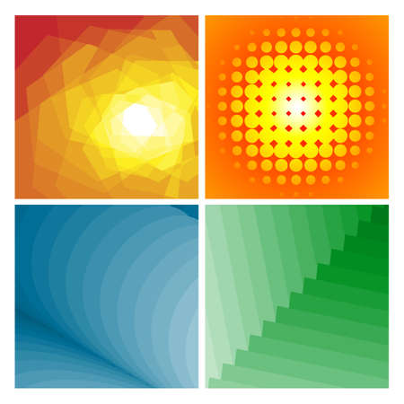 Gradient abstract geometric set of four backgrounds.のイラスト素材