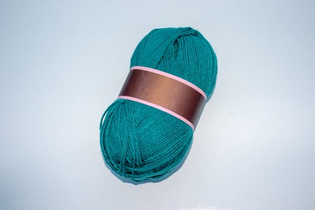 Ball of wool isolated on a white backgroundの写真素材