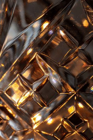 abstract macro image of a crystal decanterの写真素材