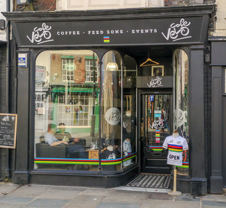 Beverley, East Yorkshire, England-March,24,2019: small cyclist-friendly cafe - Image