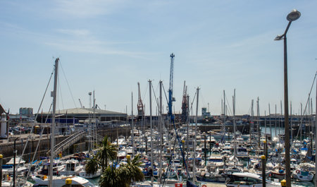 St Helier, Jersey, United Kingdom, - 07, 24, 2019: view of the marina and harbor facilities