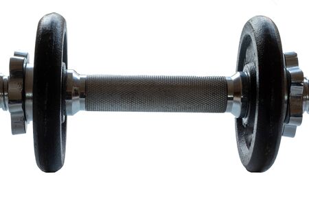 view of a meta dumbbell used for exercising isolated on a white backgroundの写真素材