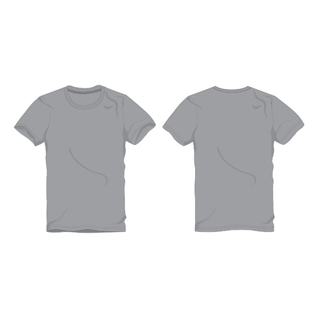 Men Gray Round Neck T-shirt Vector Templateのイラスト素材