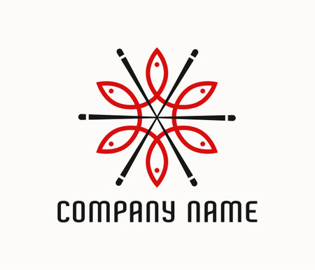 Poke fish sushi vector logo designのイラスト素材