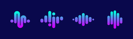 Minimal Audio Wave Logo Collection for Music, Podcast, Radio and Media Branding