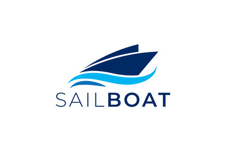 Sailboat Logo Design for Marine, Sailing and Nautical Brand Identityのイラスト素材