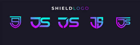 Modern J S Shield Logo Collection for Protection and Trust Identity