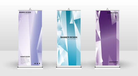 Vertical banner template design. can be used for brochures, covers, publications, etc. the concept of a triangular design background patternのイラスト素材