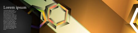 Vector banners with colorful hexagon backgrounds. suitable for any background. black blank space for your textのイラスト素材