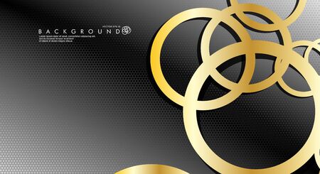Abstract vector background with luxurious shiny gold circles pattern. Vector illustration for any backgroundのイラスト素材