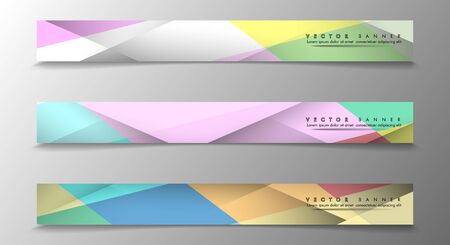 Set of Banners with Multicolor Backgrounds. Geometric Abstract Modern Vector Illustrationのイラスト素材