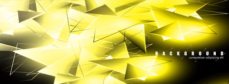 abstract background with glowing gold triangles that overlap. isolated black background. vector...