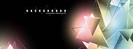 abstract background with glowing triangles that overlap. isolated black background. vector illustration ofのイラスト素材